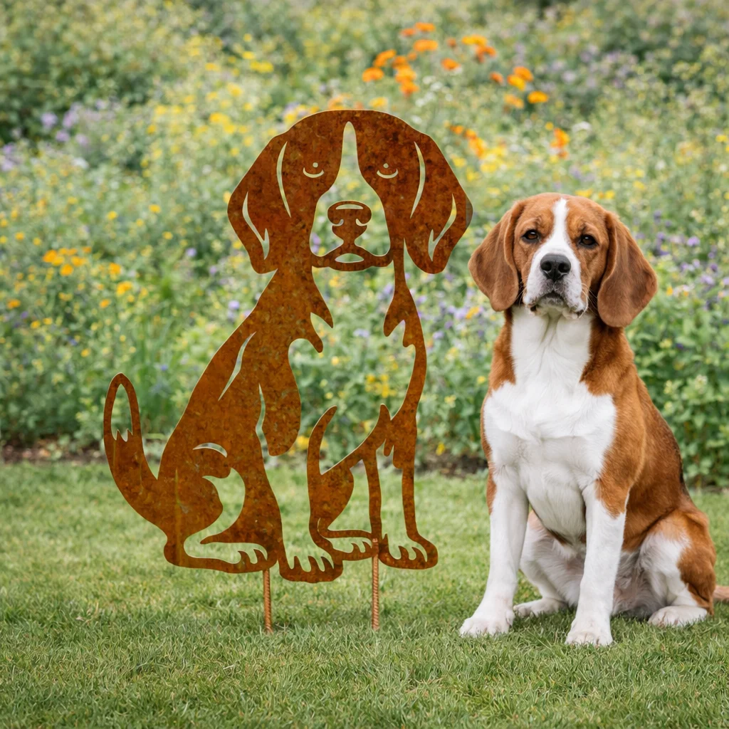 Beagle With Real Dog - Iron Leaf Studio