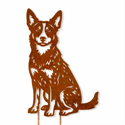 Blue Heeler Corten Steel Garden Stake - Iron Leaf Studio