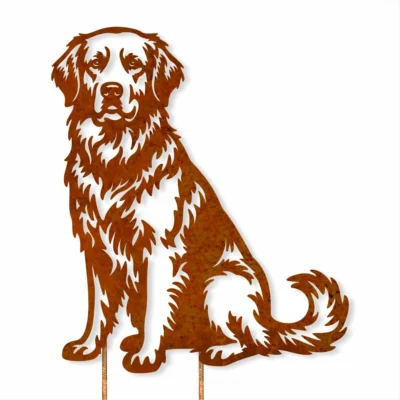 Golden Retriever Corten Steel Garden Stake - Iron Leaf Studio