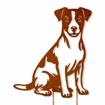 Jack Russell Corten Steel Garden Stake - Iron Leaf Studio