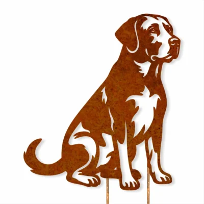 Labrador Corten Steel Garden Stake - Iron Leaf Studio
