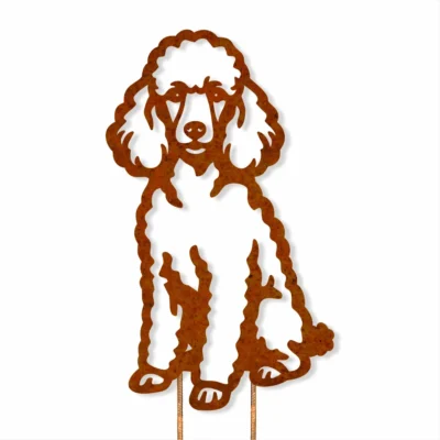 Poodle Corten Steel Garden Stake - Iron Leaf Studio