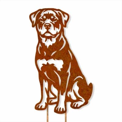 Rottweiler Corten Steel Garden Stake - Iron Leaf Studio