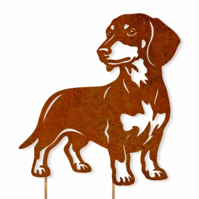 Sausage Dog Corten Steel Garden Stake - Iron Leaf Studio