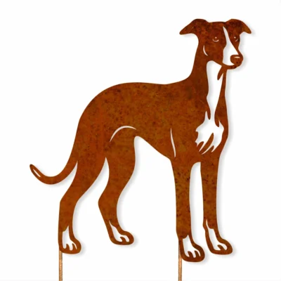 Whippet Corten Steel Garden Stake - Iron Leaf Studio