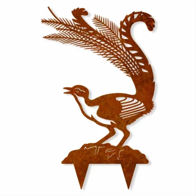 Lyrebird Corten steel Garden sculpture - Iron Leaf Studio
