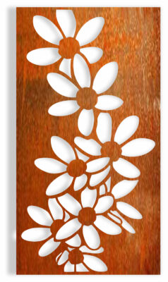 Floral 17 Privacy Screen - handcrafted Australian metalwork by Iron Leaf Studio
