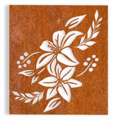 Floral 5 Privacy Screen - handcrafted Australian metalwork by Iron Leaf Studio