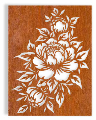 Floral 9 Privacy Screen - handcrafted Australian metalwork by Iron Leaf Studio