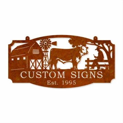 Custom Property Sign - Design 1 - Iron Leaf Studio