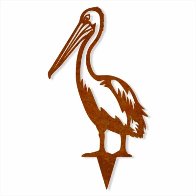 Pelican Corten Steel Garden Sculpture - Iron Leaf Studio
