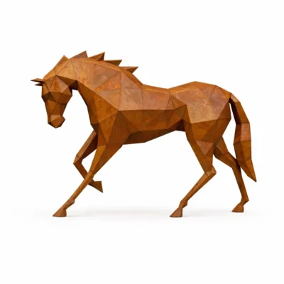 Polygon Horse Sculpture - Iron Leaf Studio