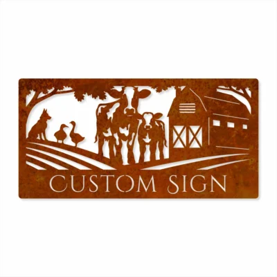 Custom Property Sign - Design 5 - Iron Leaf Studio