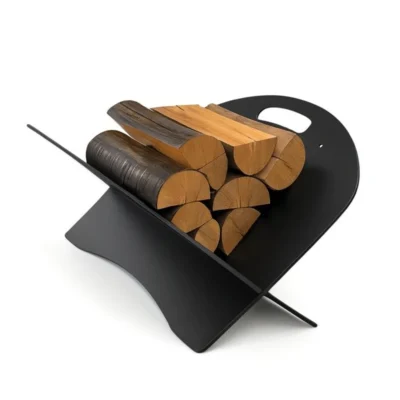 Small Collapsible firewood Holder - handcrafted Australian metalwork by Iron Leaf Studio
