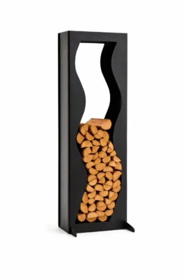 Tall Wavy Firewood Holder - Iron Leaf Studio
