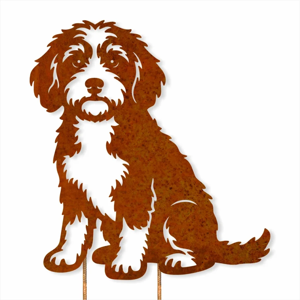 14. Corten Steel Dogs 5 Corten Steel Dogs, Cavoodle - Iron Leaf Studio