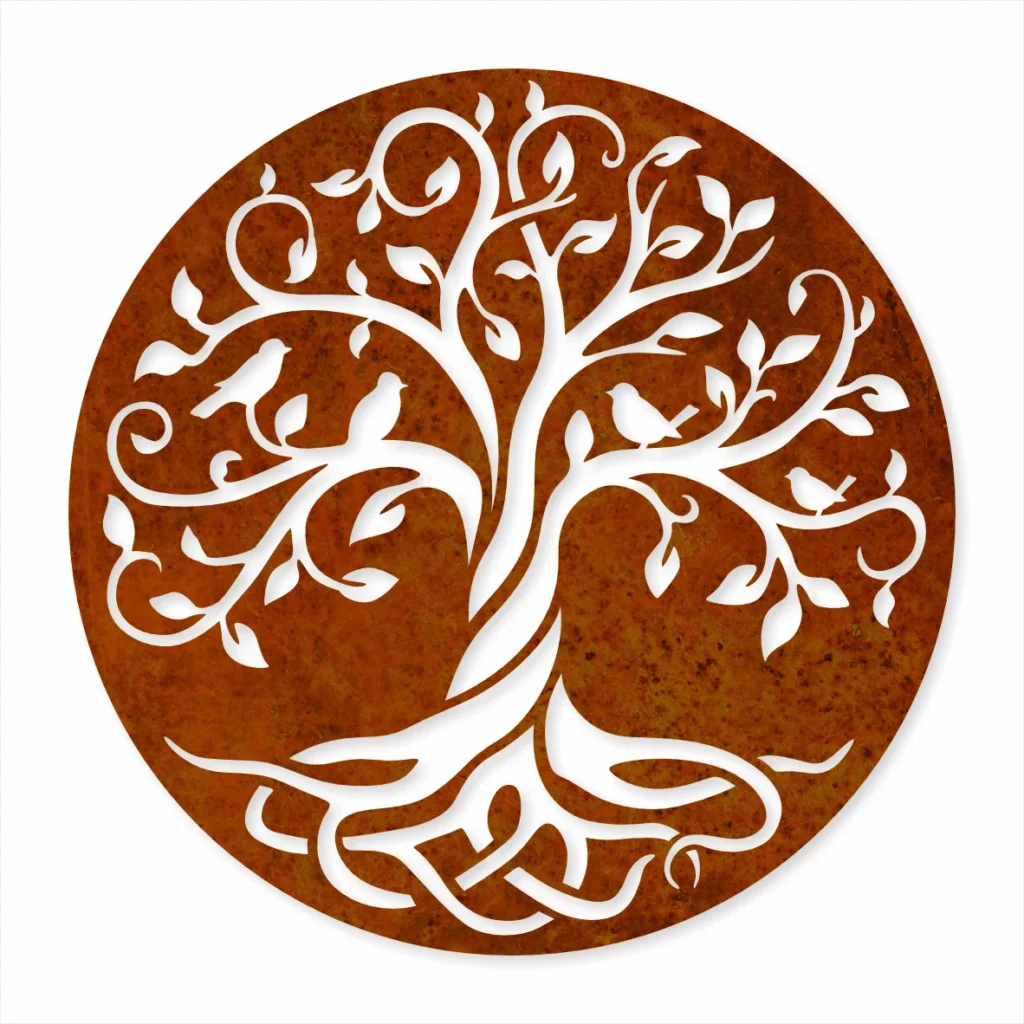 Corten Steel Wall Art, Round Tree Of Life 760mm - Iron Leaf Studio