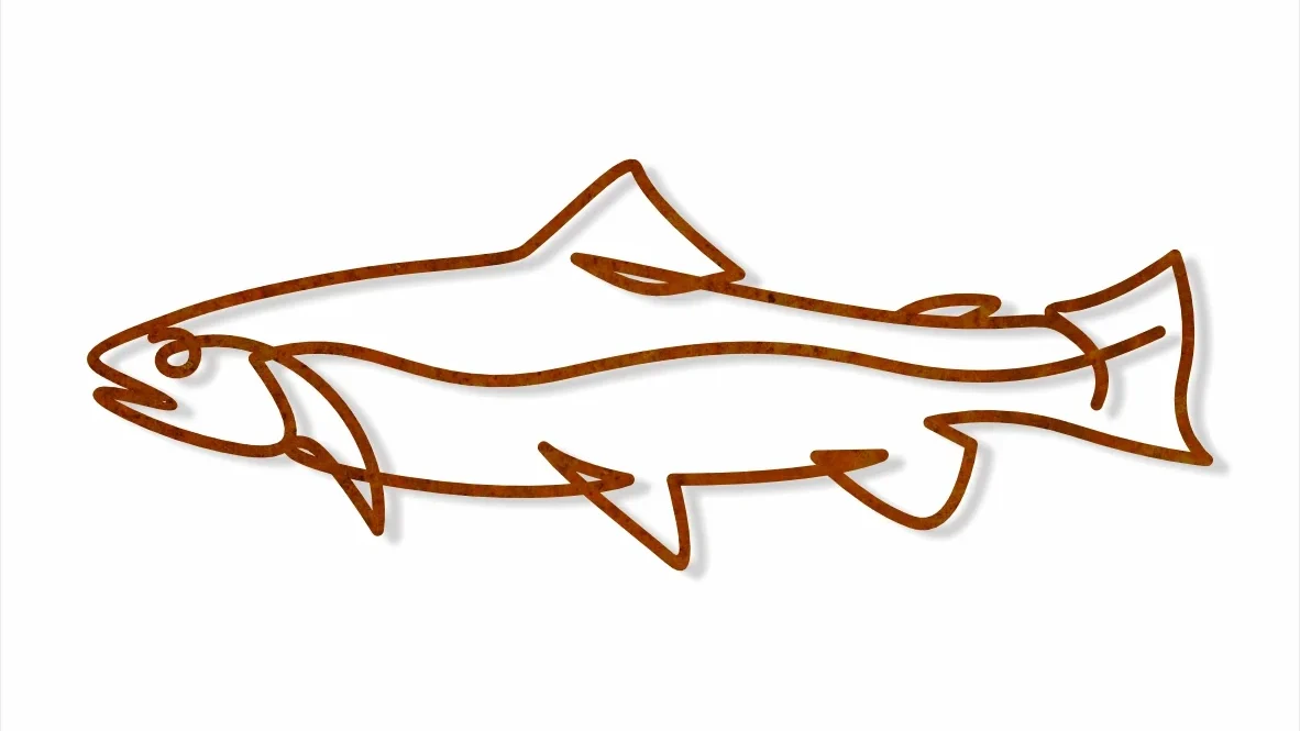 Corten Steel Wall Art, Rusty Trout - Iron Leaf Studio
